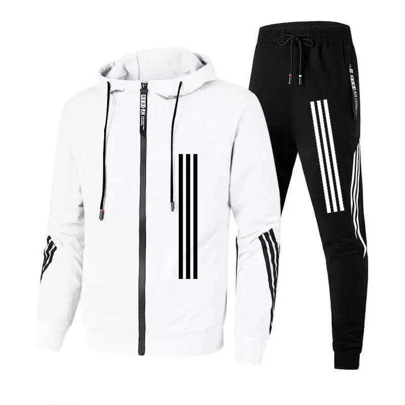 Damen-Sportanzug mit Reißverschluss, sportlicher Trainingsanzug, Kapuzenpullover mit Reißverschluss, Sportanzüge, Kapuzenjacke und Jogginghose, 2-teiliges Set L von Joom DACH