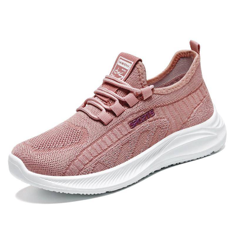 Damen Sportschuhe Frühling Neu Koreanische Version Lässig Weiche Sohle Einzelne Schuhe Atmungsaktive Mesh-Schuhe Trend Dicke Sohle Damenschuhe 41 von Joom DACH