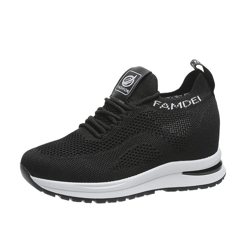 Damen Sportschuhe Frühling und Herbst Neue Keilabsatz Plateau Schuhe Mesh Atmungsaktiv Freizeitschuhe Outdoor Laufschuhe 35 von Joom DACH