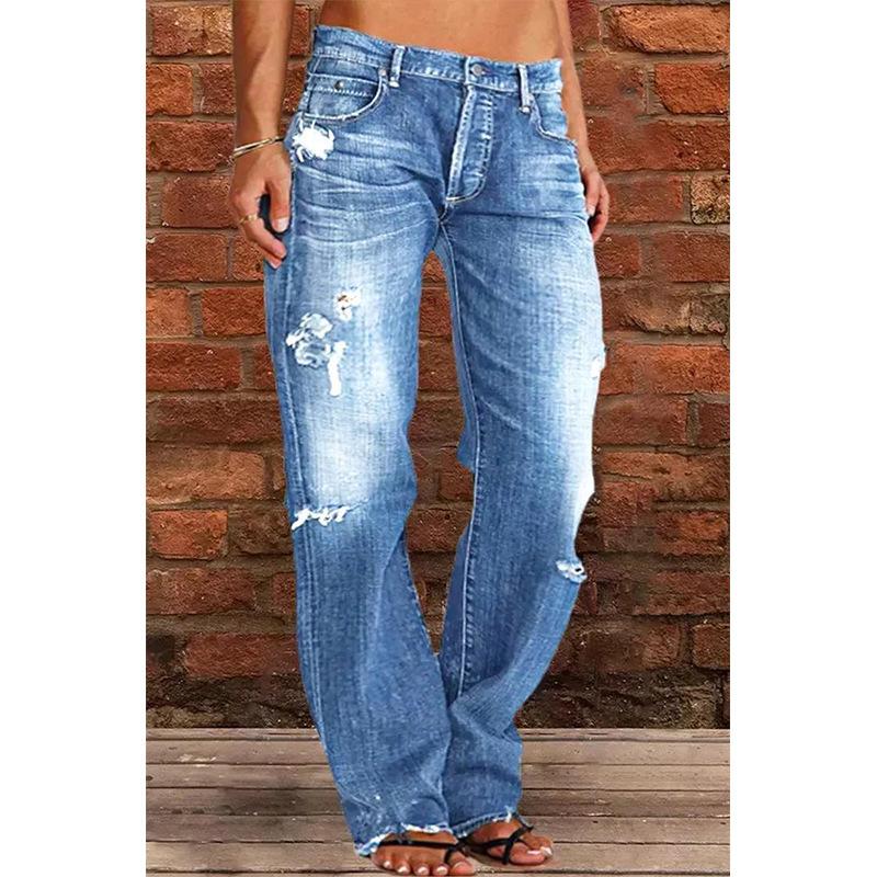 Damen Spring Street Hipster Wash Water zerrissene Jeanshose S blau von Joom DACH