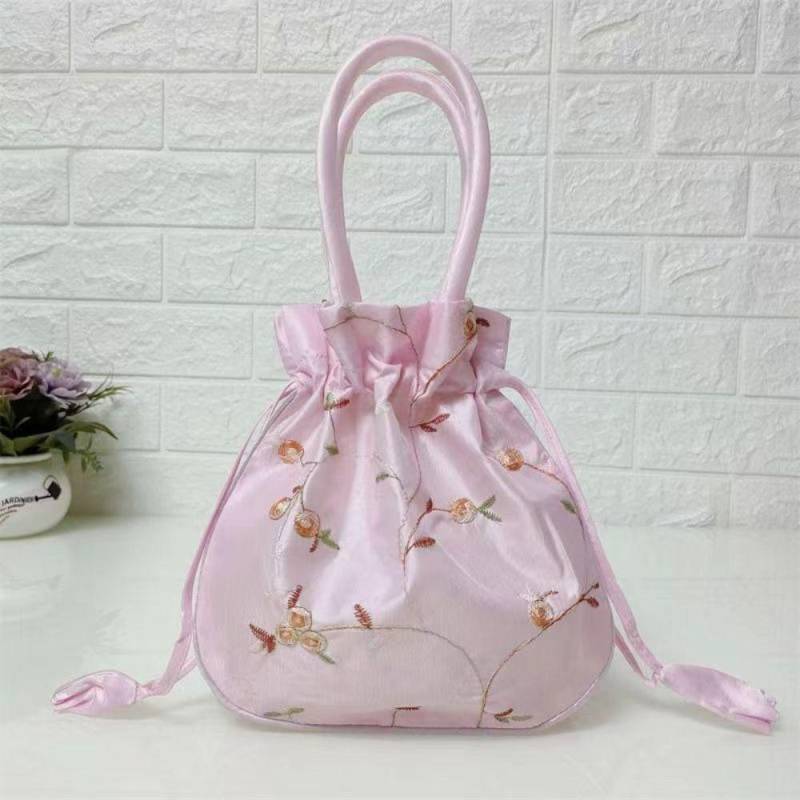Damen Stickerei Blume Handtaschen Elegant Datenkabel Aufbewahrungstasche Kosmetiktasche Ethnischer Stil Mini Geldbörse Geldbörsen Schmucktasche rosa von Joom DACH