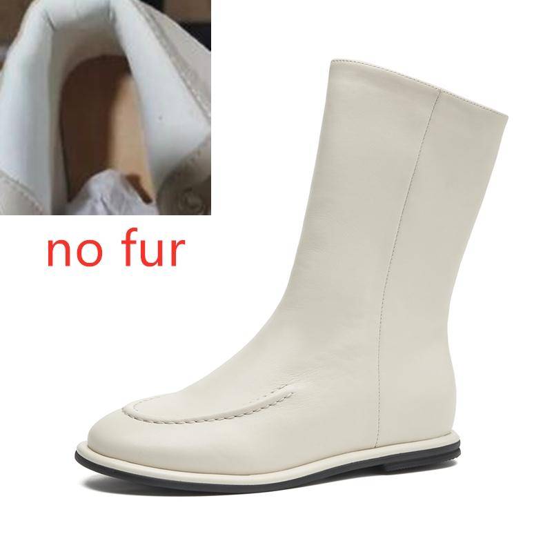 Damen Stiefeletten aus echtem Leder, kurze Stiefel, flache Wintermode, Damen-Ritterstiefel 38 von Joom DACH