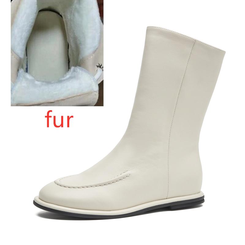 Damen Stiefeletten aus echtem Leder, kurze Stiefel, flache Wintermode, Damen-Ritterstiefel 39 von Joom DACH