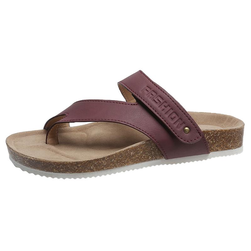 Damen Strandschuhe mit Plateausohle und offener Spitze aus Kork, flache Hausschuhe, rutschfeste coole Flip-Flops, lässige Sandalen, Strandschuhe 40 von Joom DACH