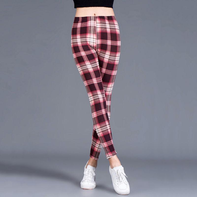 Damen-Streifen-Bleistifthose, schmale Knöchel-Leggings, Einheitsgröße One Size rosa von Joom DACH