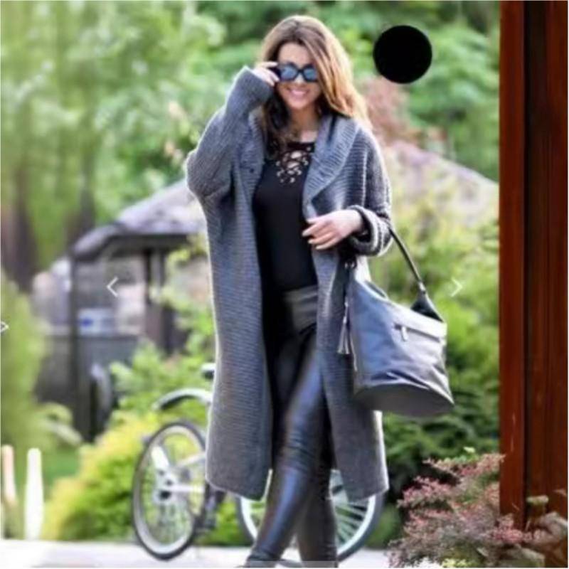 Damen Strickpullover Mittlere bis Lange Länge Übergröße Kapuzenstrickjacke XS von Joom DACH