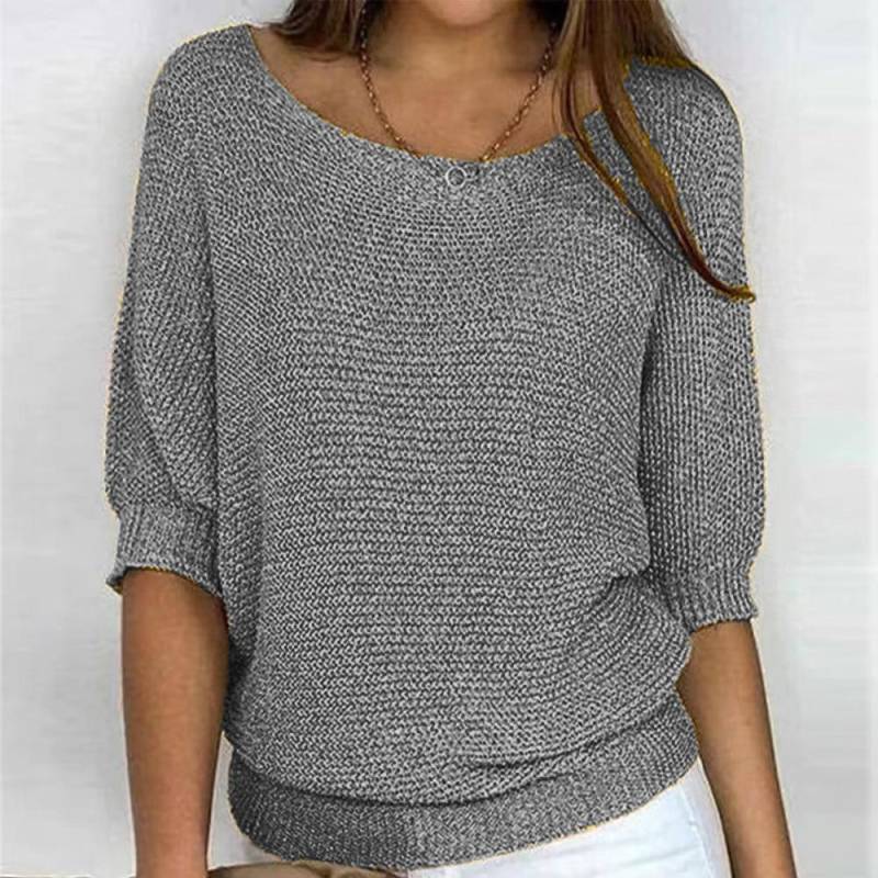 Damen Strickpullover mit Fledermausärmeln, weich strukturiert, Rundhalsausschnitt, mehrere Farboptionen 5XL graue Damen Strickpullover mit Fledermausärmeln, weich strukturiert, Rundhalsausschnitt, mehrere Farboptionen 5XL graue von Joom DACH