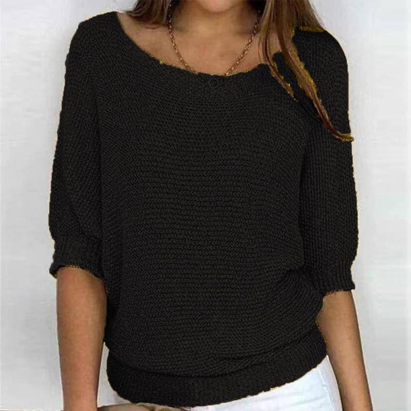 Damen Strickpullover mit Fledermausärmeln, weich strukturiert, Rundhalsausschnitt, mehrere Farboptionen XL schwarz Damen Strickpullover mit Fledermausärmeln, weich strukturiert, Rundhalsausschnitt, mehrere Farboptionen XL schwarz von Joom DACH