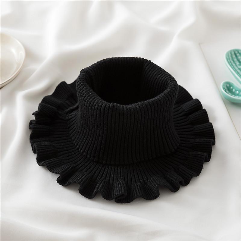 Damen Strickschal Pullover: Dicker, warmer, dekorativer Halsschal für Herbst und Winter. schwarz von Joom DACH