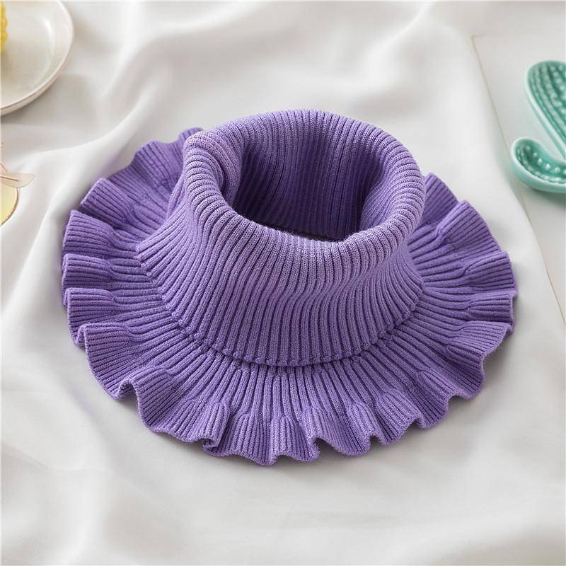 Damen Strickschal Pullover: Dicker, warmer, dekorativer Halsschal für Herbst und Winter. violett von Joom DACH