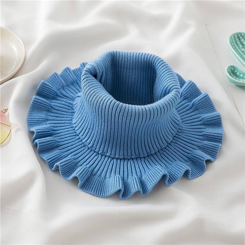 Damen Strickschal Pullover: Dicker, warmer, dekorativer Halsschal für Herbst und Winter. blau von Joom DACH