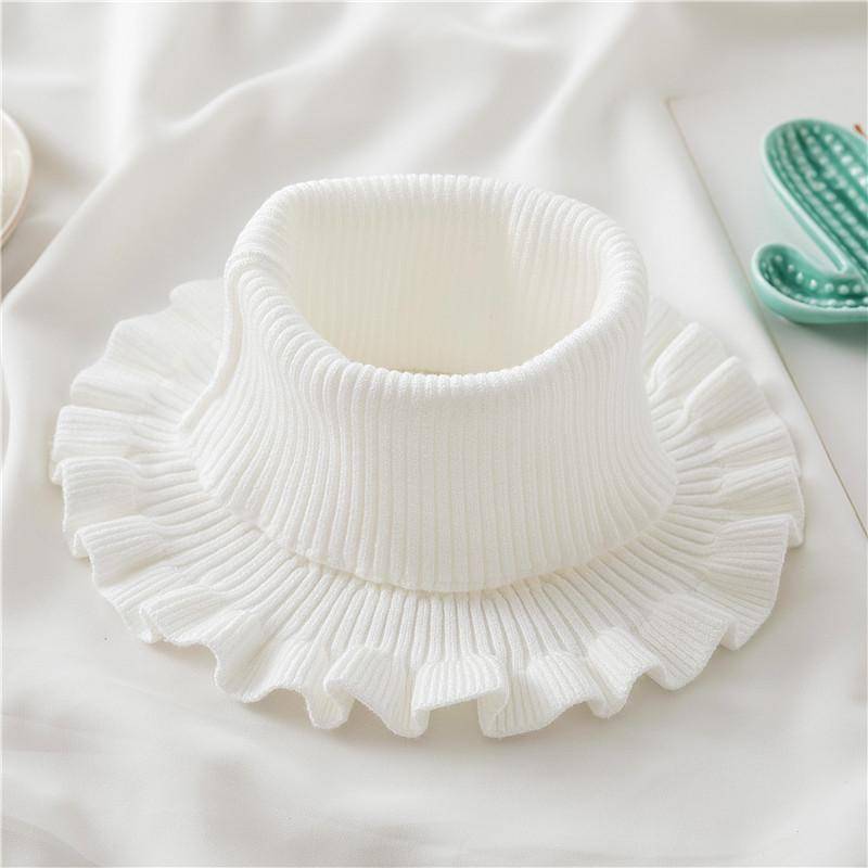 Damen Strickschal Pullover: Dicker, warmer, dekorativer Halsschal für Herbst und Winter. weiß von Joom DACH