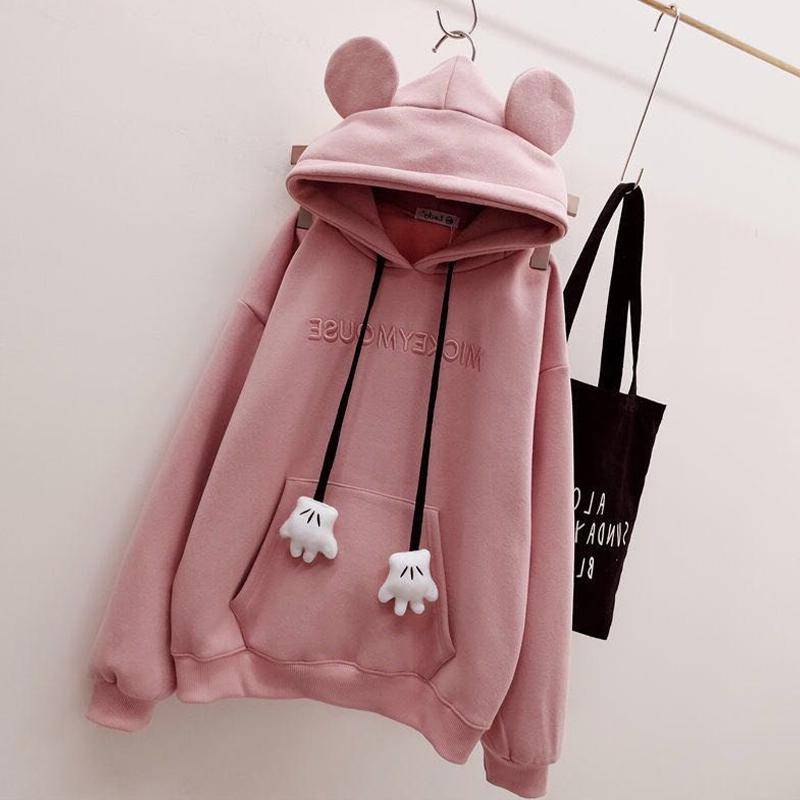 Damen-Sweatshirt, Student, lässig, niedlich, Ohr-Oberteil, Fleece, mit Kapuze, modisch, lockerer Pullover M rosa Damen-Sweatshirt, Student, lässig, niedlich, Ohr-Oberteil, Fleece, mit Kapuze, modisch, lockerer Pullover M rosa von Joom DACH