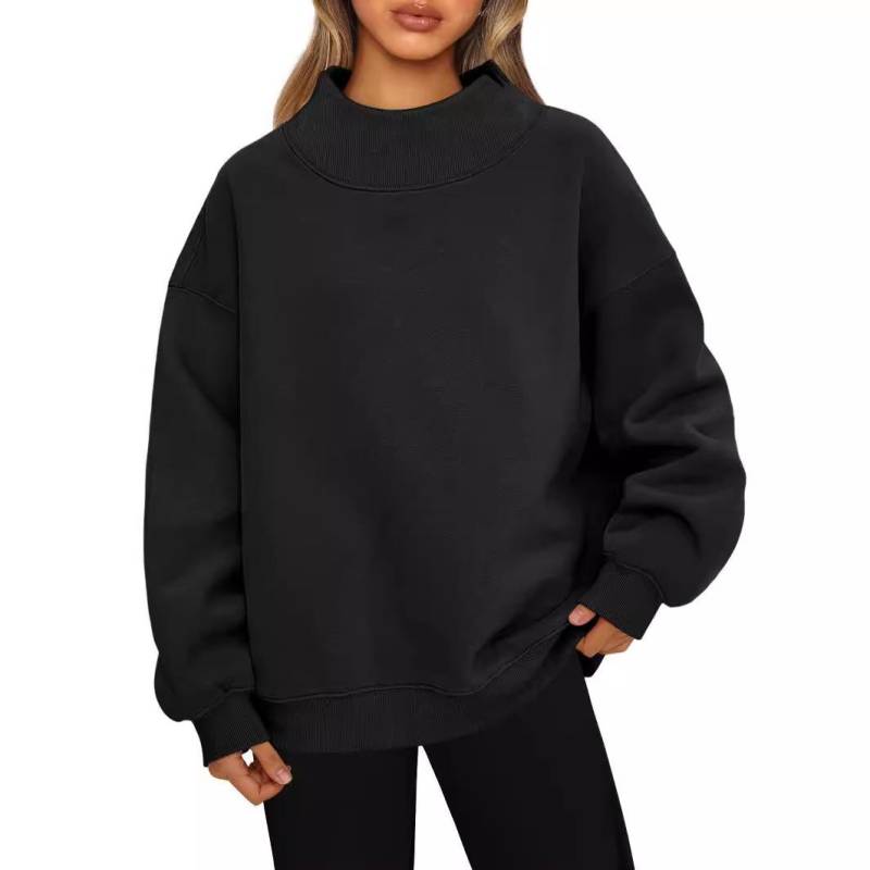 Damen Sweatshirt Langarm Rollkragen Pullover Sweatshirt Lässiges Sweatshirt Plus Fleece Oberteil XL von Joom DACH