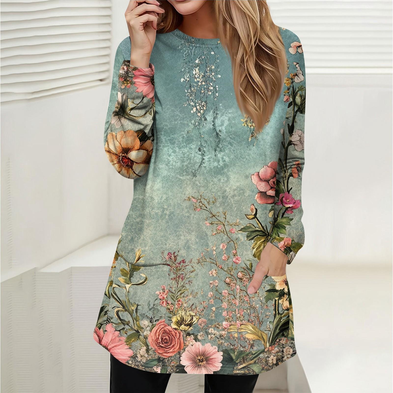 Damen Sweatshirt Pullover Active Sportswear Taschendruck Lässiges Rundhals Langarmshirt M von Joom DACH