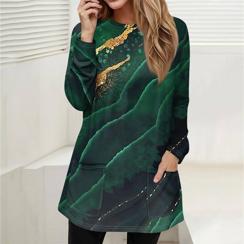 Damen Sweatshirt Pullover Active Sportswear Taschendruck Lässiges Rundhals Langarmshirt XXL von Joom DACH