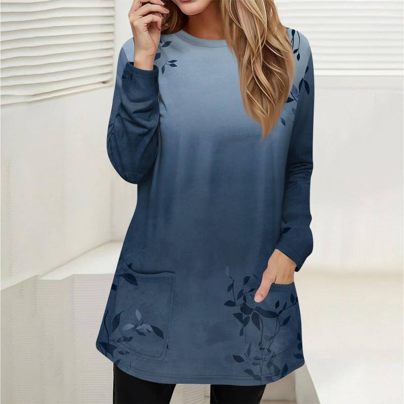 Damen Sweatshirt Pullover Active Sportswear Taschendruck Lässiges Rundhals Langarmshirt XXXL von Joom DACH