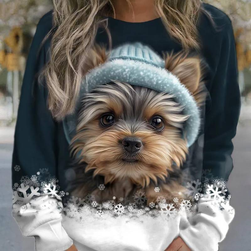 Damen Sweatshirt Pullover Hund Casual Sports Schwarz Rot Blau Aktive Sportbekleidung 3D-Druck Mikroelastisches Rundhals-Langarm-Oberteil 3XL Damen Sweatshirt Pullover Hund Casual Sports Schwarz Rot Blau Aktive Sportbekleidung 3D-Druck Mikroelastisches Rundhals-Langarm-Oberteil 3XL von Joom DACH