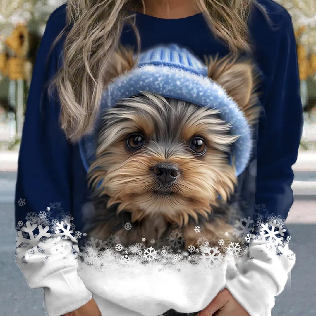 Damen Sweatshirt Pullover Hund Casual Sports Schwarz Rot Blau Aktive Sportbekleidung 3D-Druck Mikroelastisches Rundhals-Langarm-Oberteil XL Damen Sweatshirt Pullover Hund Casual Sports Schwarz Rot Blau Aktive Sportbekleidung 3D-Druck Mikroelastisches Rundhals-Langarm-Oberteil XL von Joom DACH