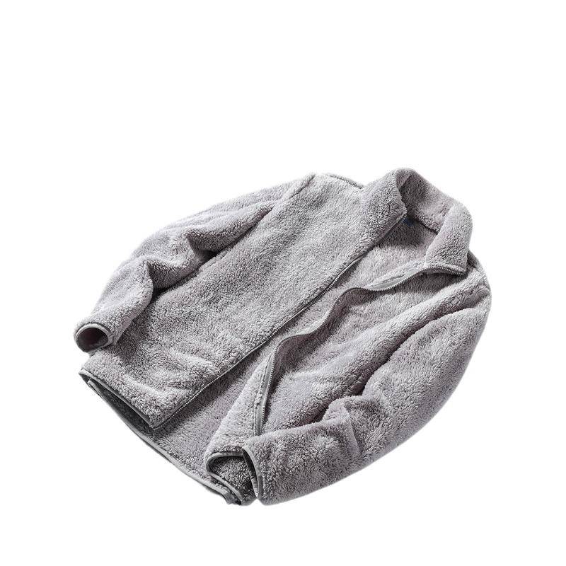 Damen-Sweatshirt aus dickem Samt mit lockerem Reißverschluss und Rollkragen für Herbst und Winter XL graue von Joom DACH