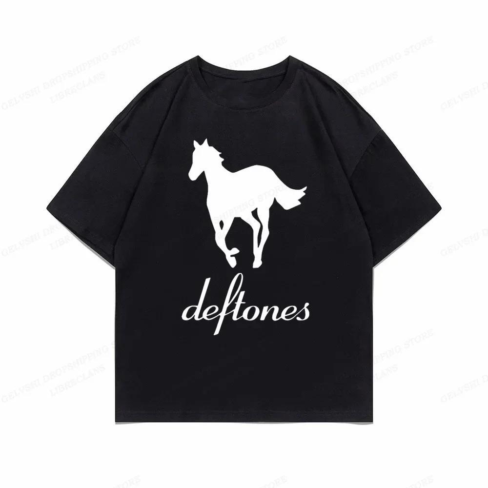 Damen T-Shirt Deftones Süßes Trendy Print Tops T-Shirt Schwarzes T-Shirt Damen Sommer T-Shirt 90er Mädchen Grafik T-Shirt Damen Süßes Tops T-Shirt XL schwarz von Joom DACH