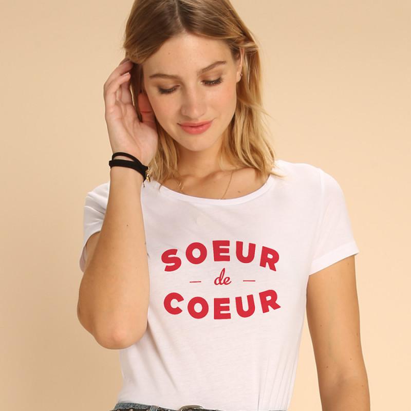 Damen-T-Shirt - SISTER OF HEART XXL weiß von Joom DACH