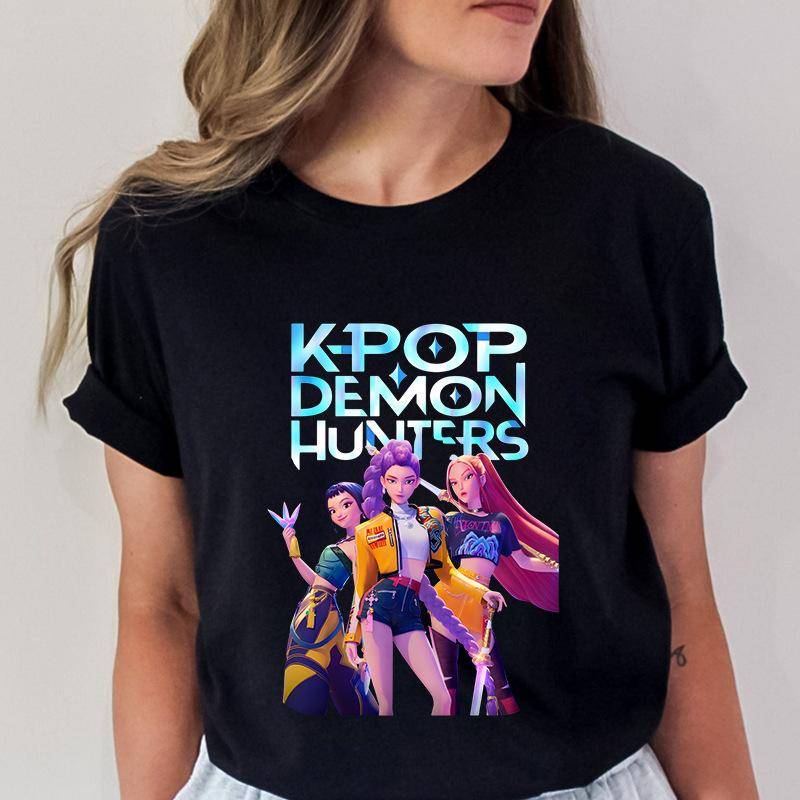 Damen T-Shirts Kpop Dämonenjäger Bedrucktes Kurzarm Top T-Shirt S von Joom DACH