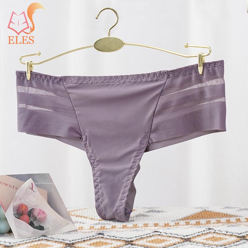 Damen-Tangas mit Elefantennase, niedrige Taille, Netz, hohler G-String, atmungsaktive, nahtlose Unterwäsche XL grau von Joom DACH
