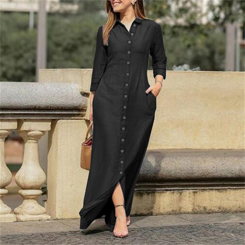 Damen Temperament Elegante Mode Neutraler Stil Langarm Revers Strickjacke Einfarbig Langes Jeanskleid XL graue/schwarz Damen Temperament Elegante Mode Neutraler Stil Langarm Revers Strickjacke Einfarbig Langes Jeanskleid XL graue/schwarz von Joom DACH