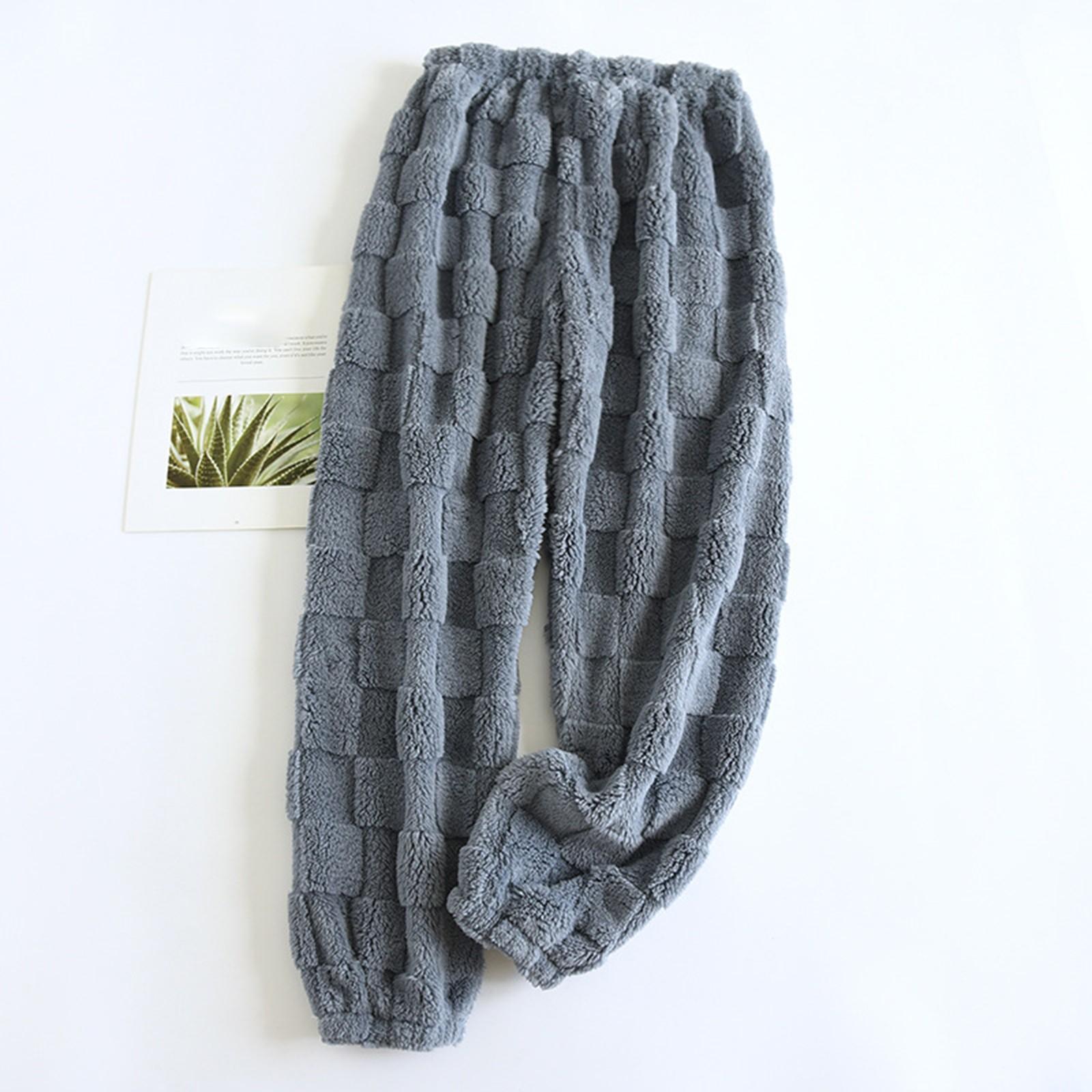 Damen Thermo-Fleece-Pyjama mit Taschen, warme Freizeithose, Home-Pyjama-Hose M von Joom DACH