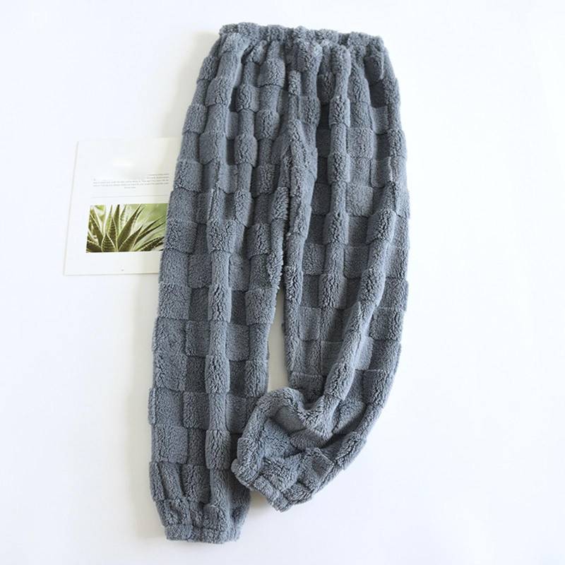 Damen Thermo-Fleece-Pyjama mit Taschen, warme Freizeithose, Home-Pyjama-Hose M blau von Joom DACH