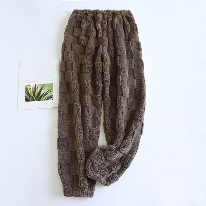 Damen Thermo-Fleece-Pyjama mit Taschen, warme Freizeithose, Home-Pyjama-Hose XL von Joom DACH