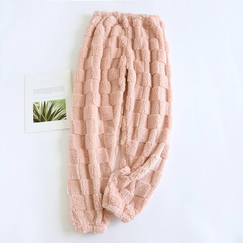 Damen Thermo-Fleece-Pyjama mit Taschen, warme Freizeithose, Home-Pyjama-Hose XL von Joom DACH