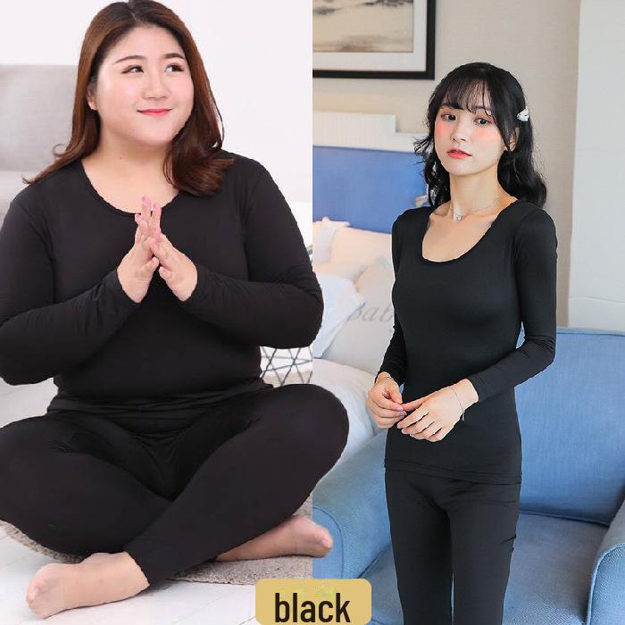 Damen-Thermofleece-Pyjama-Set für Herbst und Winter: Gemütliche Loungewear für Zuhause L schwarz von Joom DACH