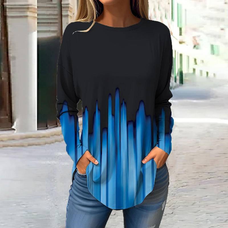 Damen Top Pullover Casual Langarm Happy Langarmshirts Sweatshirt Retro Druck Bedruckte Rundhals Tops 4XL von Joom DACH