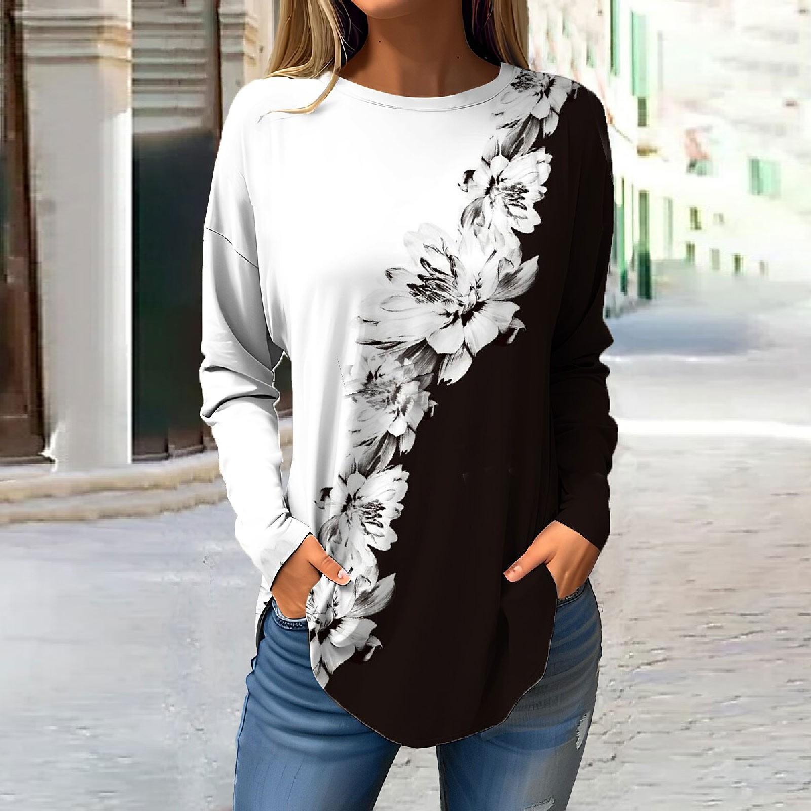 Damen Top Pullover Casual Langarm Happy Langarmshirts Sweatshirt Retro Druck Bedruckte Rundhals Tops 8XL Damen Top Pullover Casual Langarm Happy Langarmshirts Sweatshirt Retro Druck Bedruckte Rundhals Tops 8XL von Joom DACH