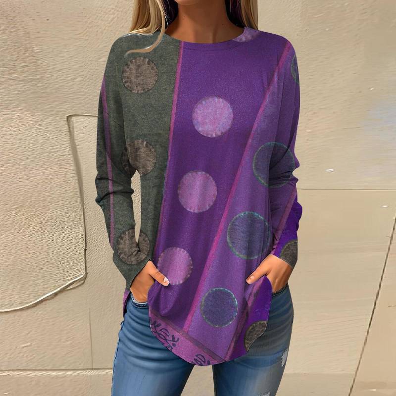 Damen Top Pullover Casual Langarm Happy Langarmshirts Sweatshirt Retro Druck Bedruckte Rundhals Tops XXL von Joom DACH