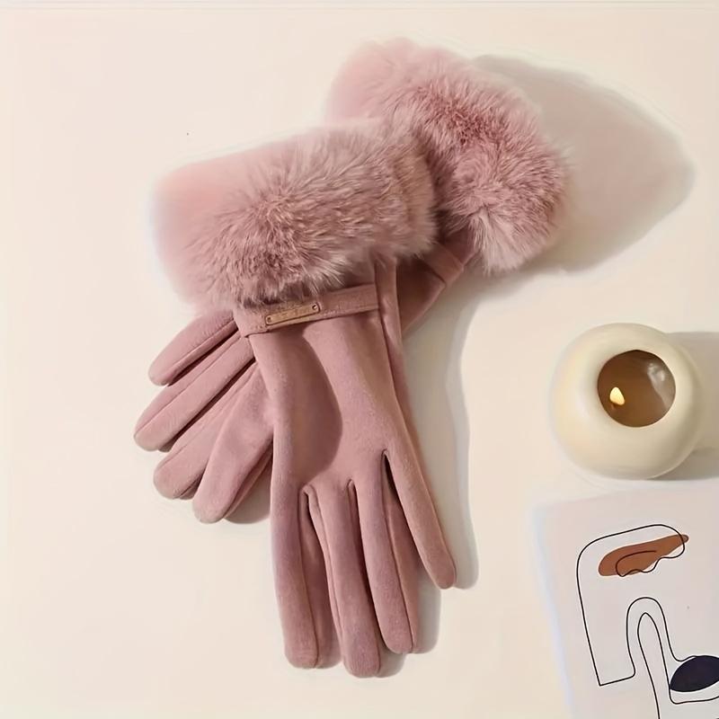 Damen Touchscreen Winterhandschuhe mit weichem Fleecefutter - Warm, winddicht für Outdoor-Aktivitäten, Nur Handwäsche, Handwäsche, Warm, Weiches Fleece rosa von Joom DACH