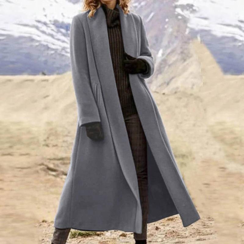 Damen Trenchcoat Winter Casual Belted Midi mit Taschen Übergröße Extended Wollmantel XXXL von Joom DACH