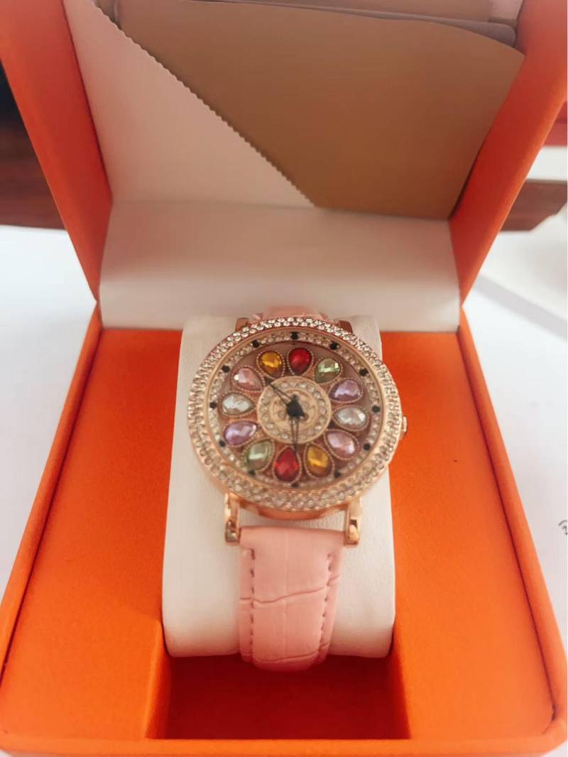 Damen Trendige Sternenhimmel Strass Große Zifferblatt Drehbare Uhr von Joom DACH