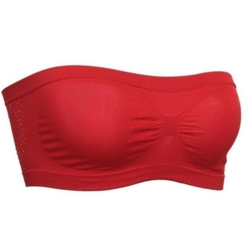 Damen Tube Top Trägerloser Bandeau-BH Unterwäsche Damen Bralette Nahtlose trägerlose Tops Hohl umwickelte Brust-BHs L rot von Joom DACH