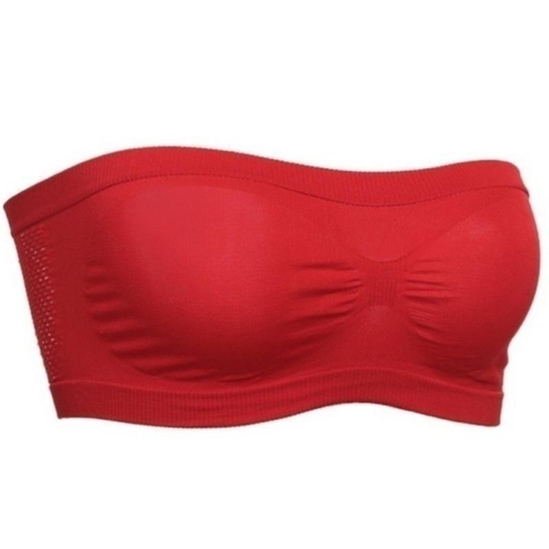 Damen Tube Top Trägerloser Bandeau-BH Unterwäsche Damen Bralette Nahtlose trägerlose Tops Hohl umwickelte Brust-BHs L rot von Joom DACH