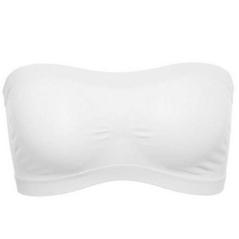Damen Tube Top Trägerloser Bandeau-BH Unterwäsche Damen Bralette Nahtlose trägerlose Tops Hohl umwickelte Brust-BHs XL weiß von Joom DACH