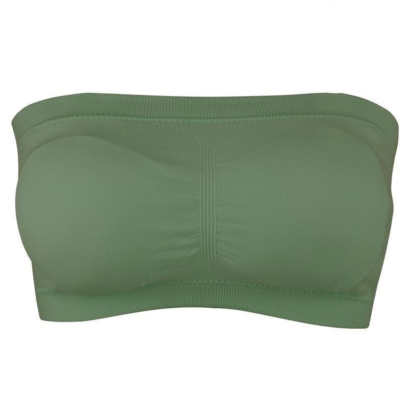 Damen Tube Top Trägerloser Bandeau-BH Unterwäsche Damen Bralette Nahtlose trägerlose Tops Hohl umwickelte Brust-BHs XXL grün von Joom DACH