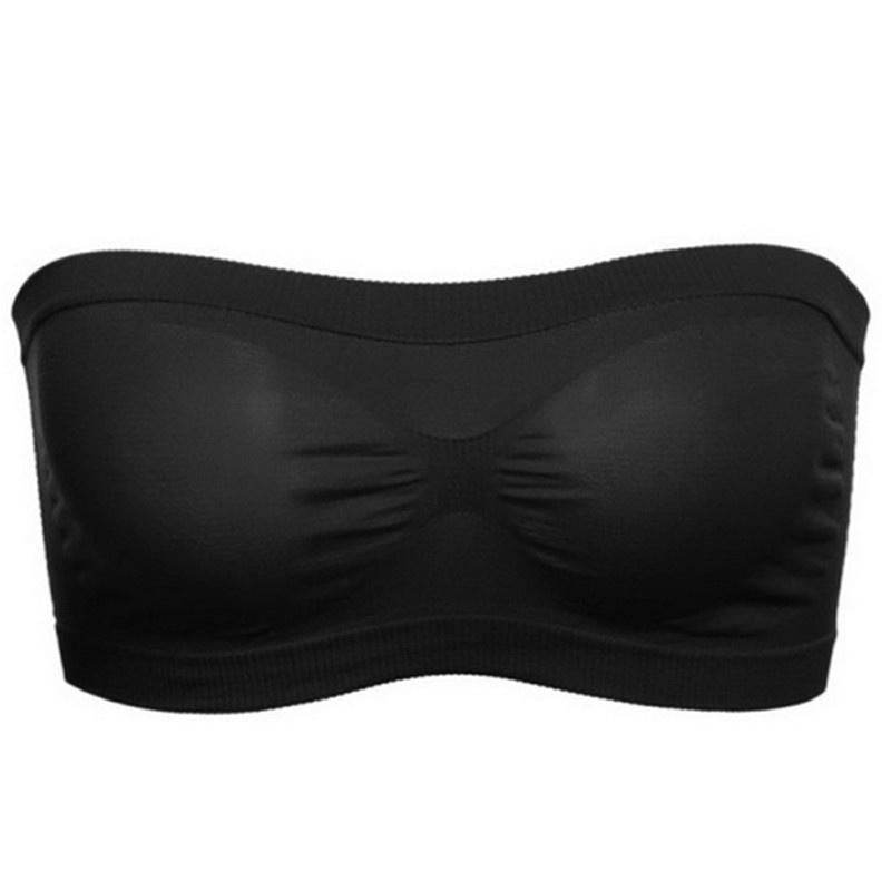 Damen Tube Top Trägerloser Bandeau-BH Unterwäsche Damen Bralette Nahtlose trägerlose Tops Hohl umwickelte Brust-BHs XXXL schwarz von Joom DACH