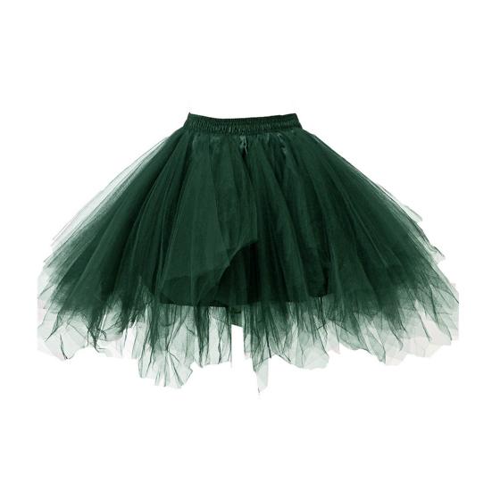 Damen Tüllrock 1950er Jahre Vintage Erwachsene Ballett Krinoline Tutu Rock Flauschiger Prinzessin Petticoat Unterrock Tanzkleid für Cosplay Party Karneval dunkelgrüne von Joom DACH