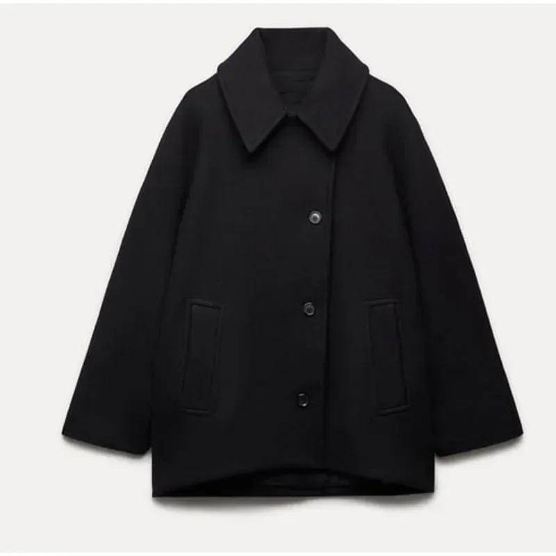Damen Tweedmantel Einfarbig Anzugkragen Langarm Zweireihig Herbst und Winter Imitationswolle Mittellange Jacke S Damen Tweedmantel Einfarbig Anzugkragen Langarm Zweireihig Herbst und Winter Imitationswolle Mittellange Jacke S von Joom DACH