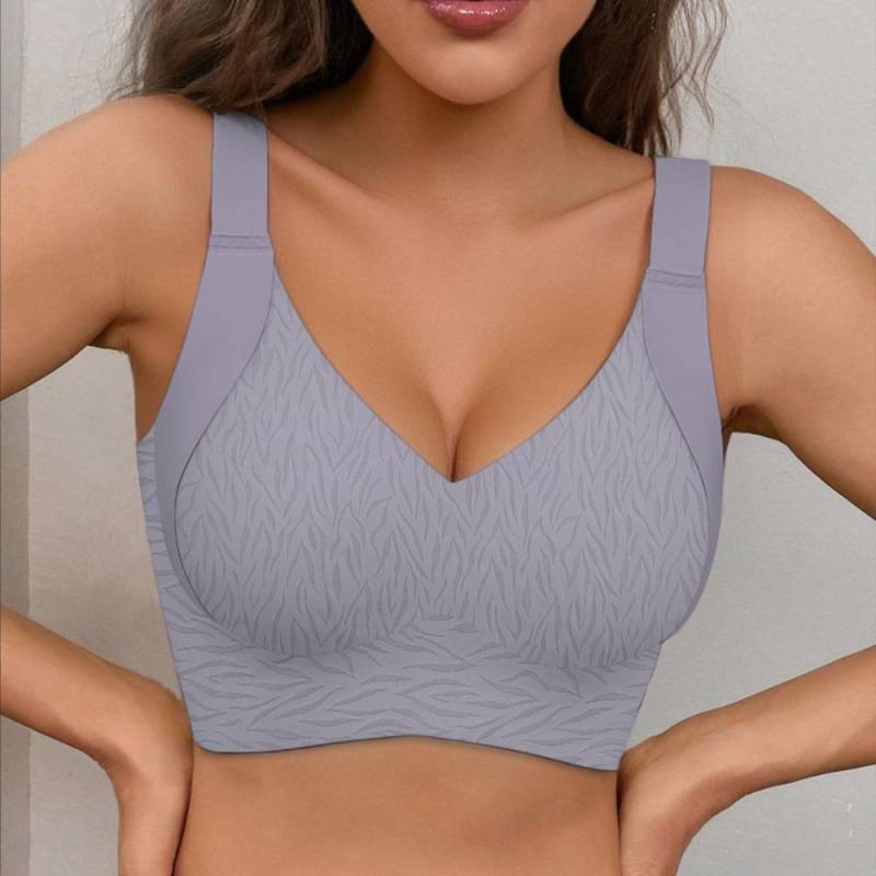 Damen Übergröße Nahtlose BHs für Große Brüste Push-Up BHs für Damen Drahtlose BHs XXXL (70-75 kg) violett von Joom DACH