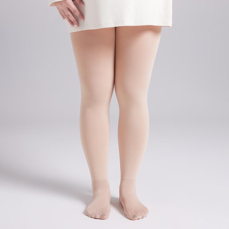 Damen Übergröße Warme Samt-Leggings für Herbst/Winter - Bare-Leg-Effekt, Strumpfhosen-Stil, Passt bis zu 200 lbs 220g Medium Thick Fleece [0-10°C] von Joom DACH