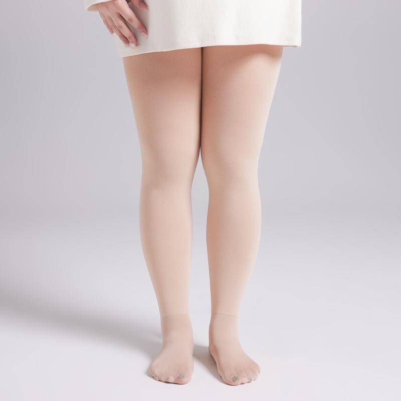 Damen Übergröße Warme Samt-Leggings für Herbst/Winter - Bare-Leg-Effekt, Strumpfhosen-Stil, Passt bis zu 200 lbs 220g Medium Thick Fleece [0-10°C] von Joom DACH